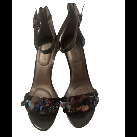 Kenneth Cole Reaction Black Stiletto Heel Open Toed Shoes Size 8M NWOT - Picture 2 of 8